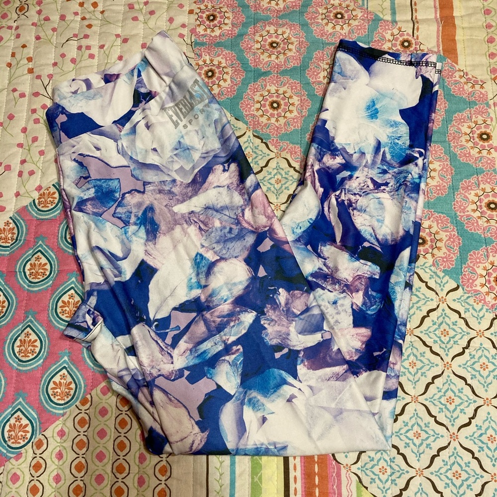 Purple & White Floral Everlast Sport Leggings